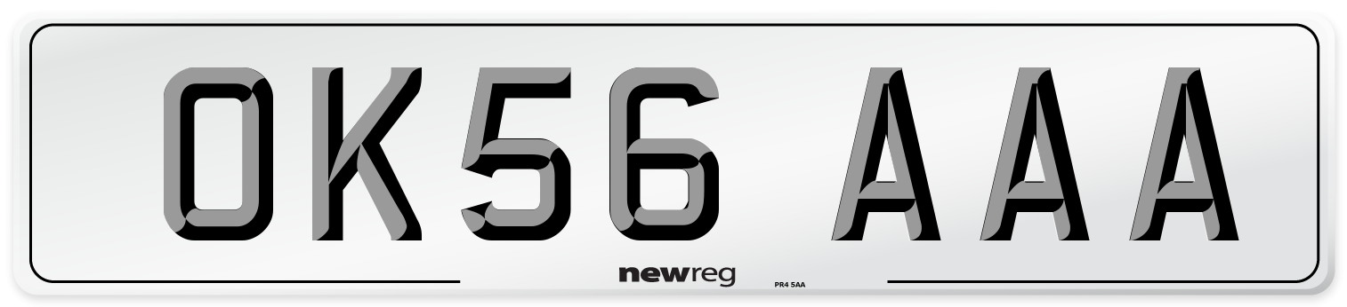 OK56 AAA Number Plate from New Reg